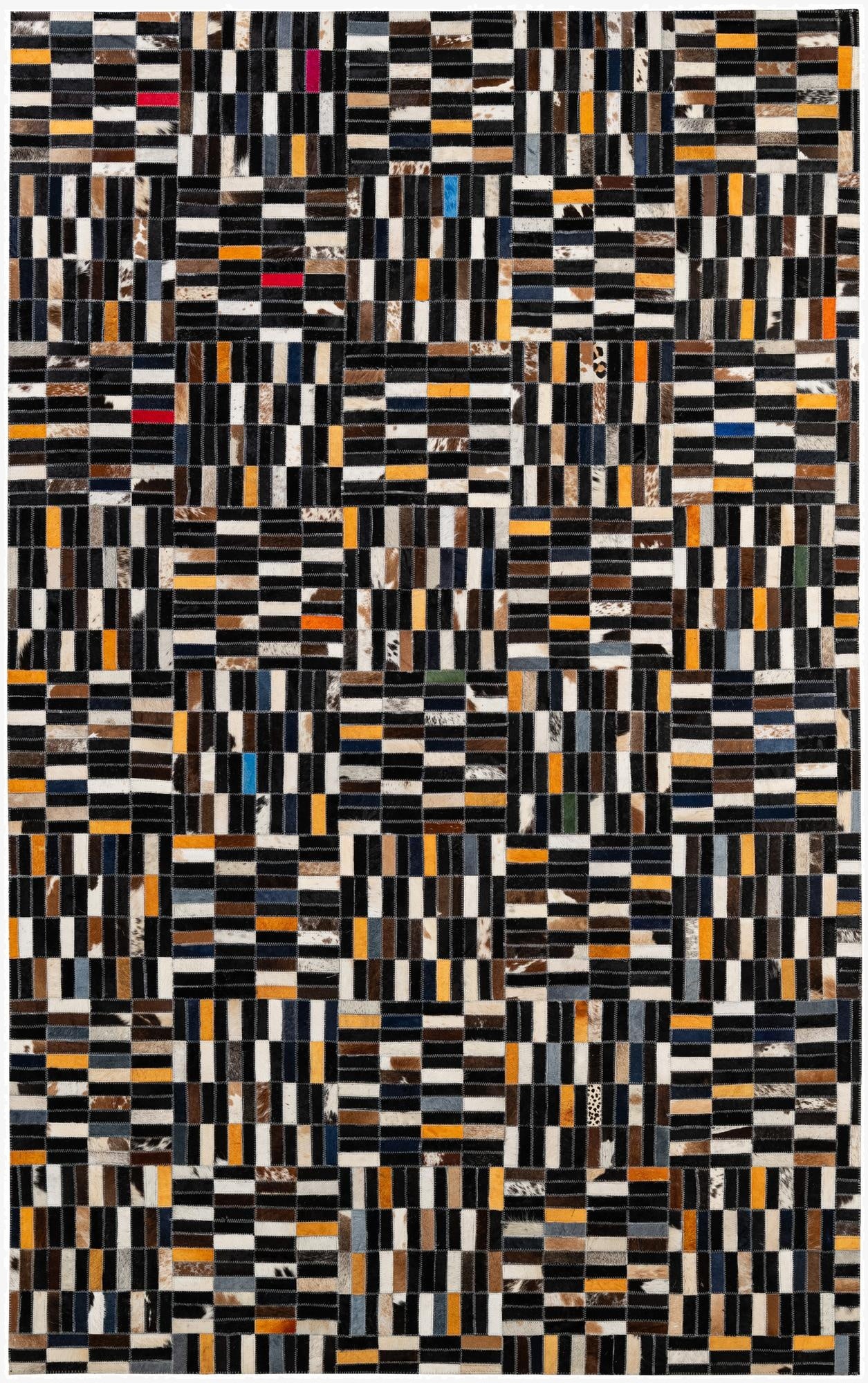  5' 1 x 8' 1 Cowhide - Patchwork Rug