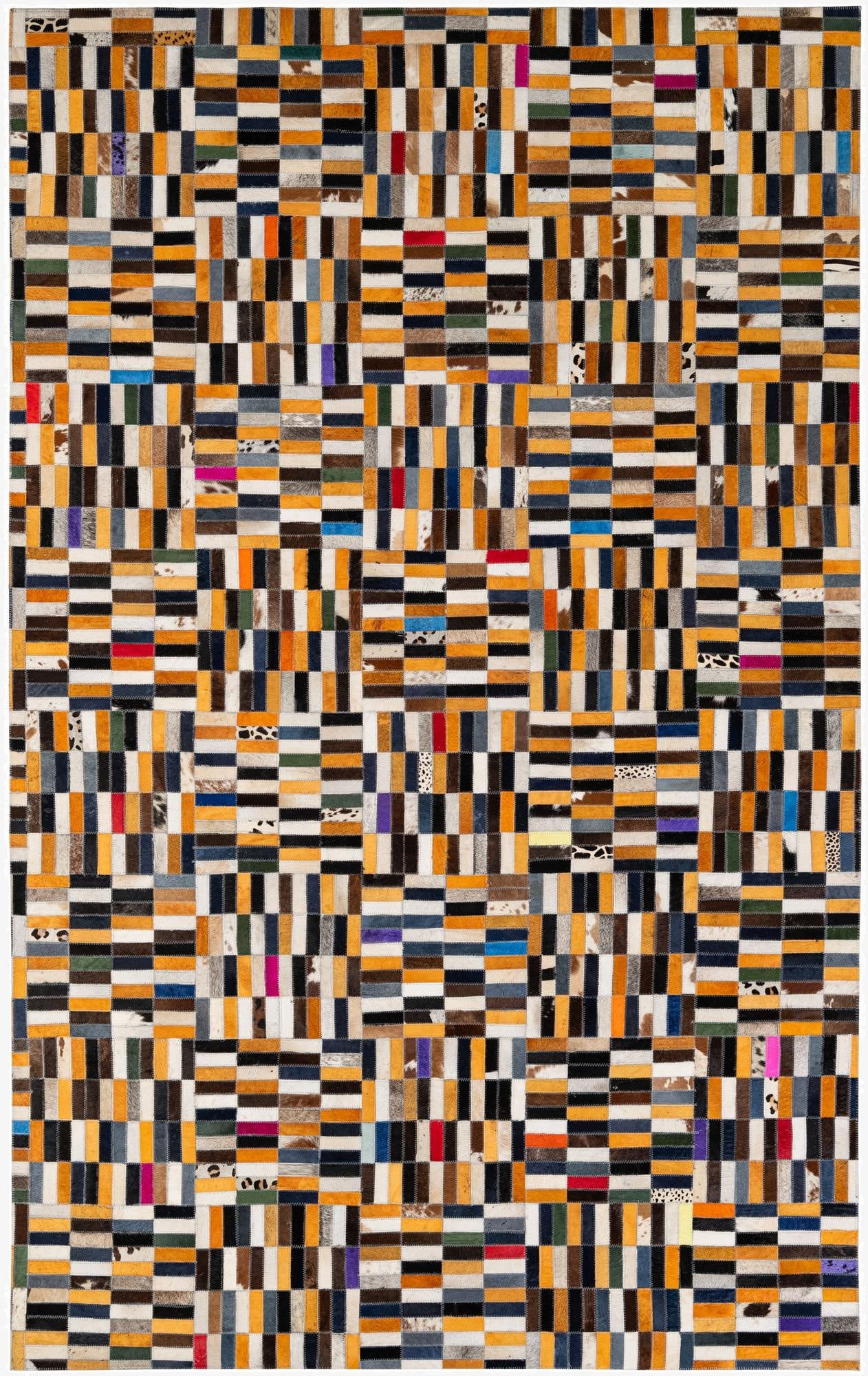  5' 1 x 8' 1 Cowhide - Patchwork Rug