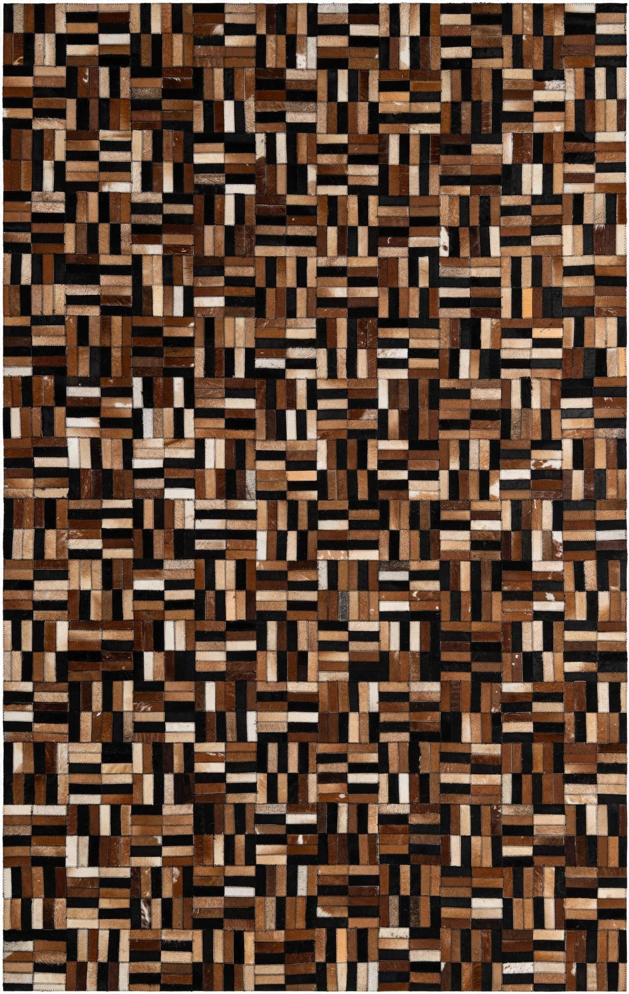 4' 11 x 7' 10 Cowhide - Patchwork Rug
