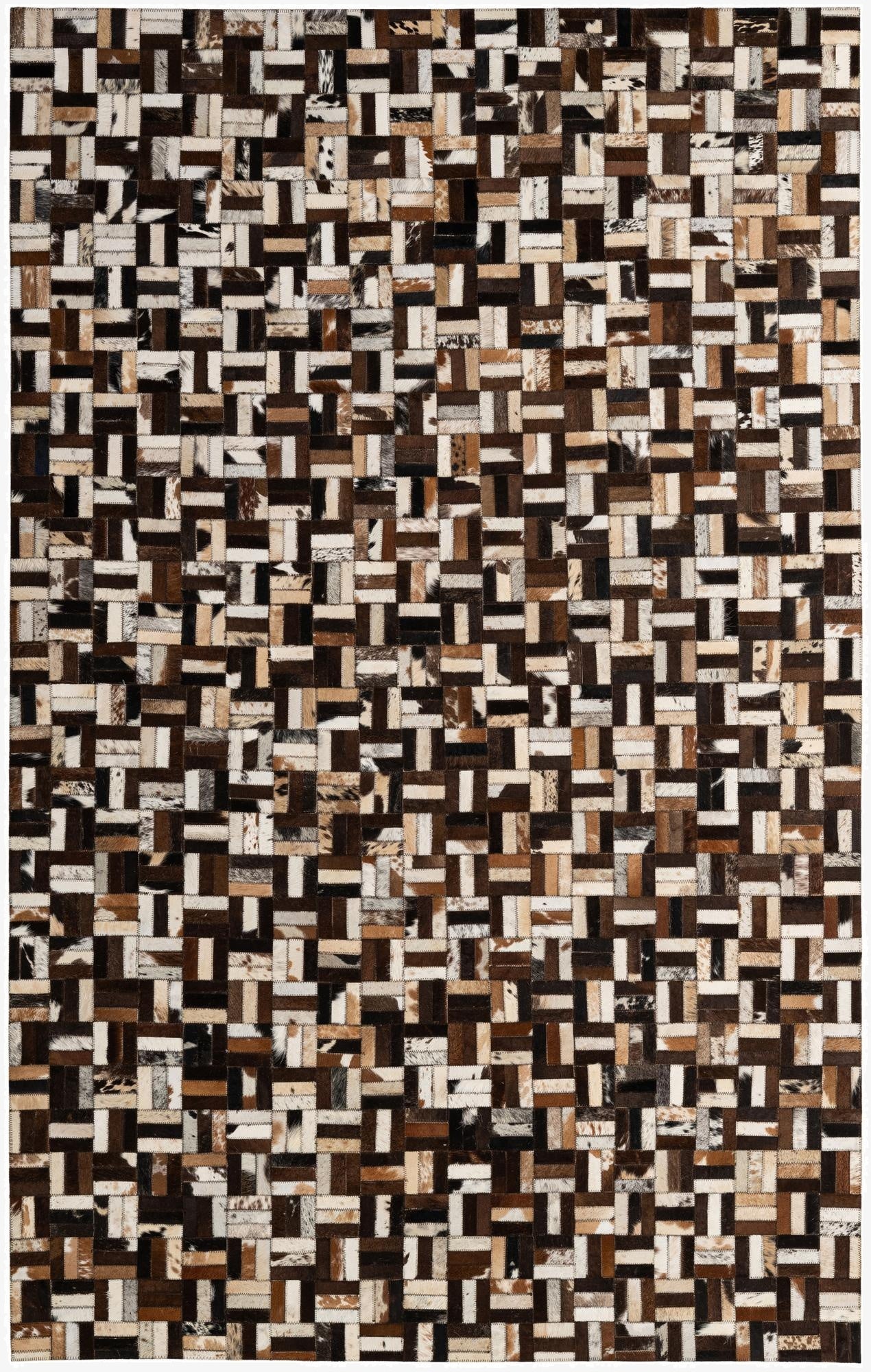  4' 11 x 7' 10 Cowhide - Patchwork Rug