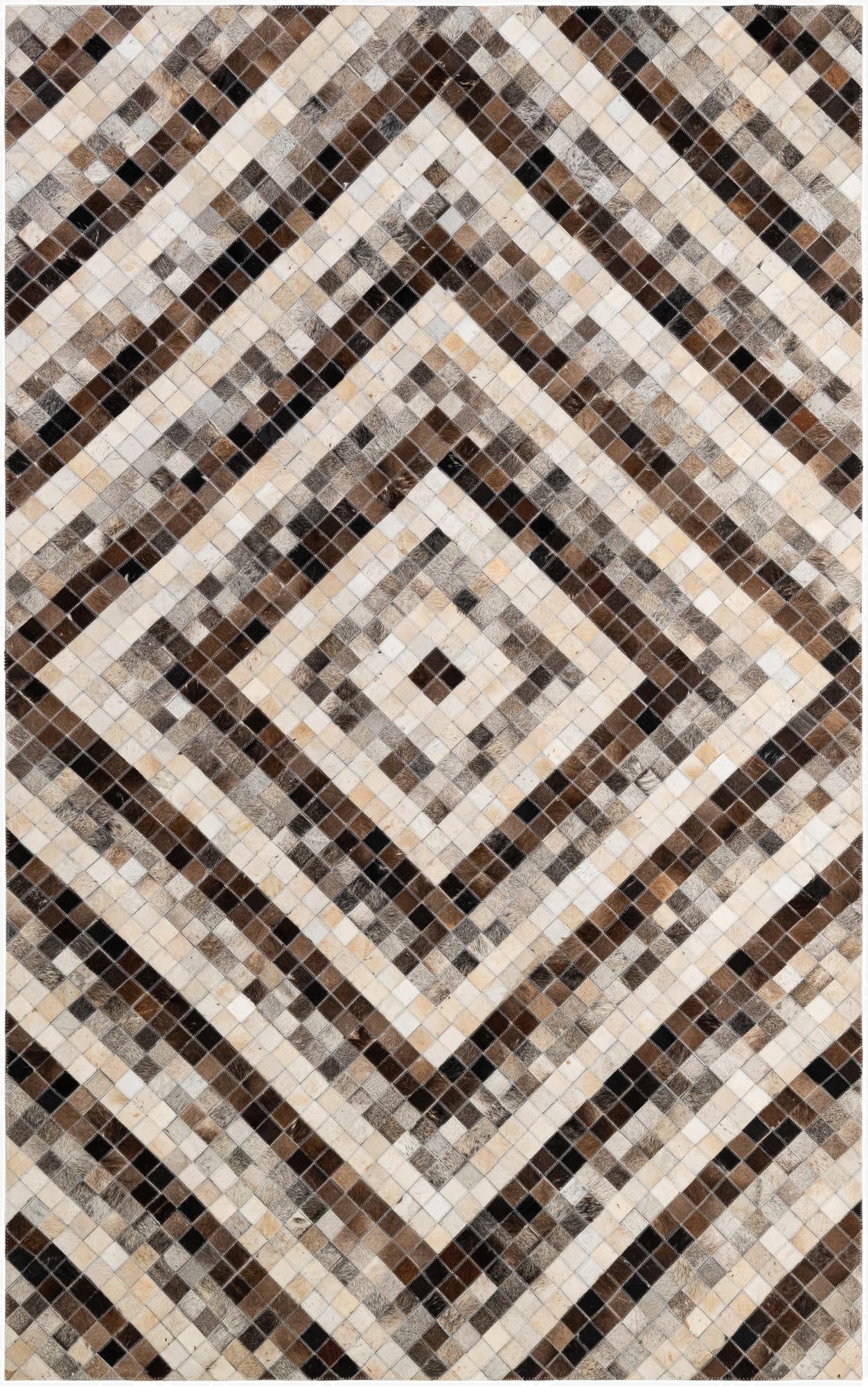  5' x 8' Cowhide - Patchwork Rug