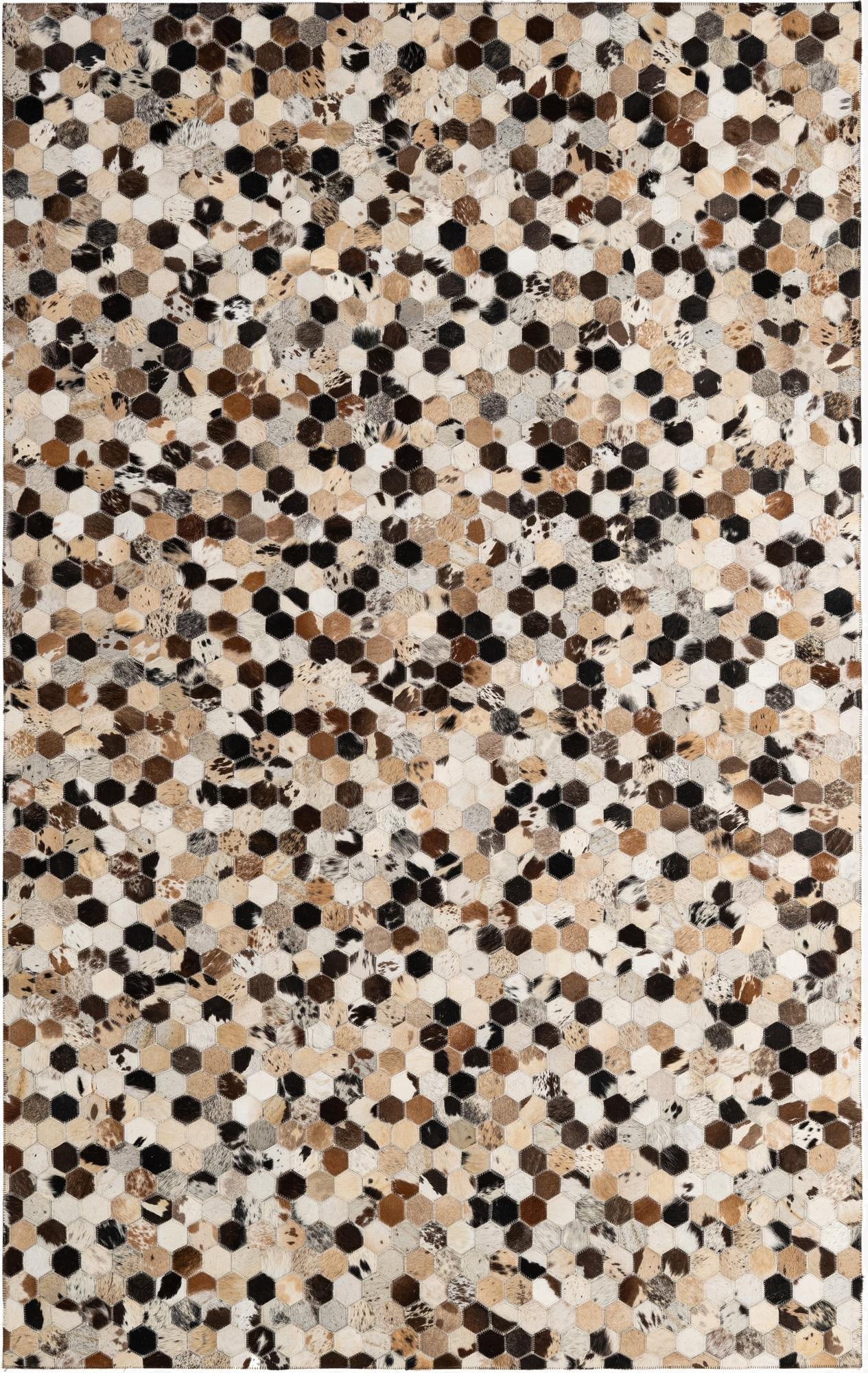  5' x 7' 10 Cowhide - Patchwork Rug