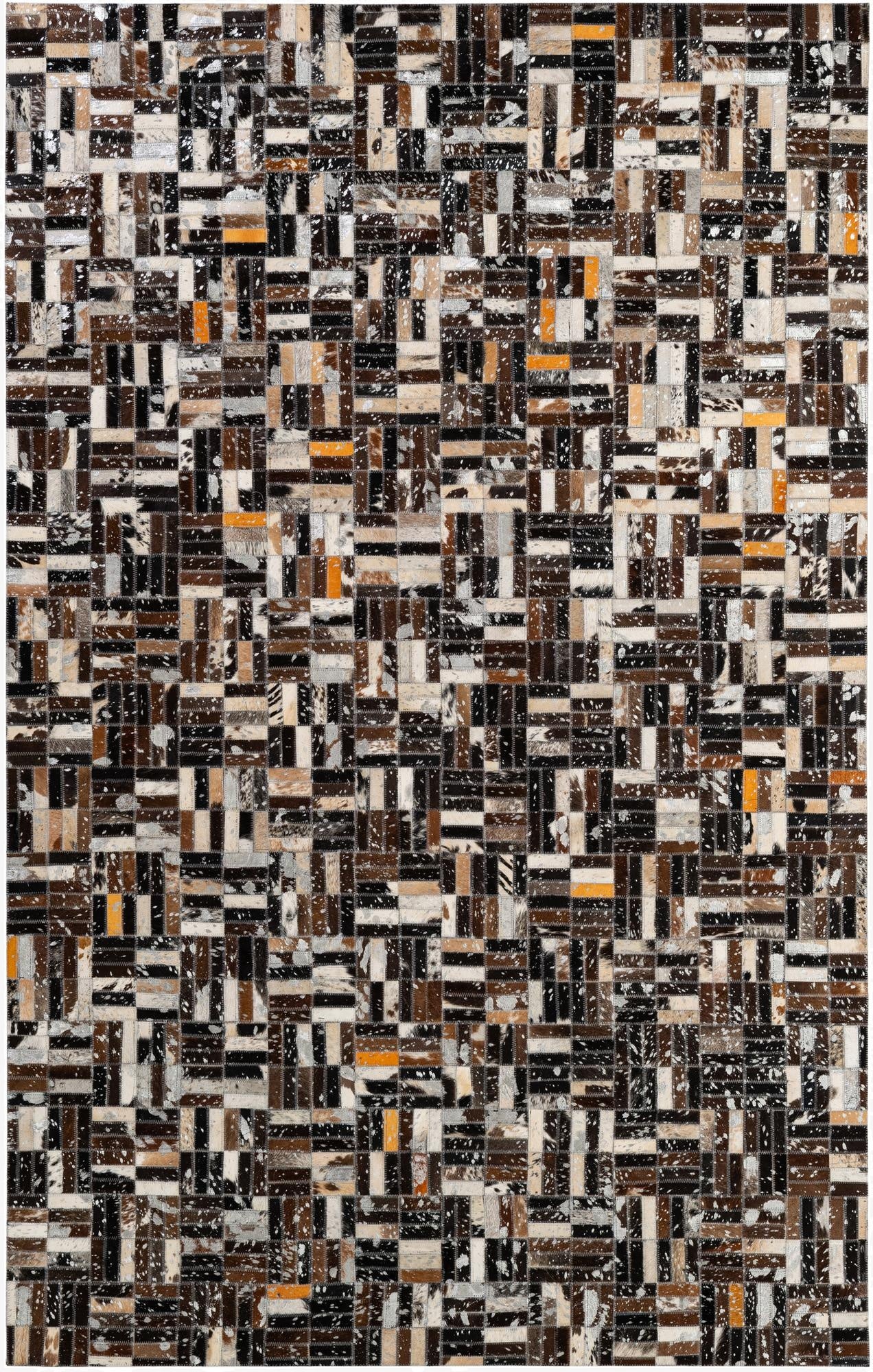  4' 11 x 7' 10 Cowhide - Patchwork Rug