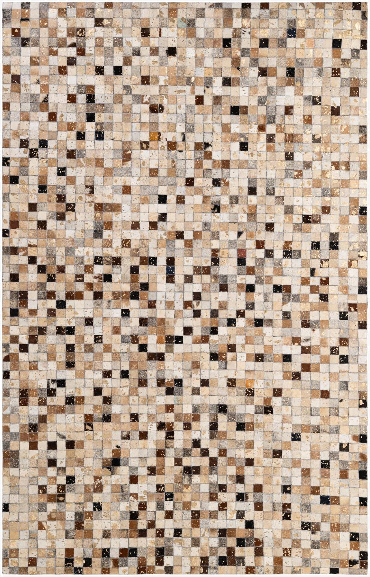  4' 11 x 7' 10 Cowhide - Patchwork Rug