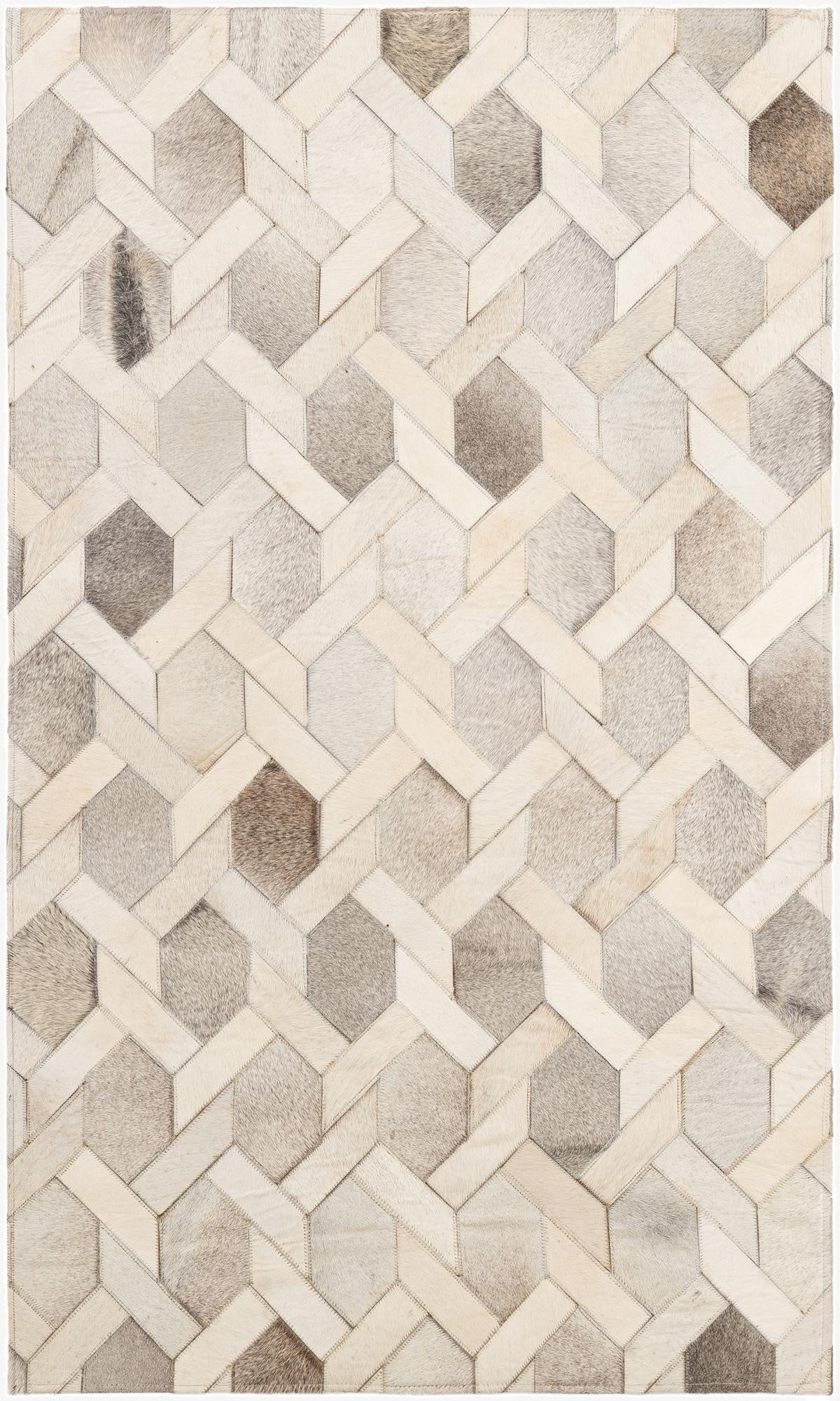  3' 1 x 5' 1 Cowhide - Patchwork Rug