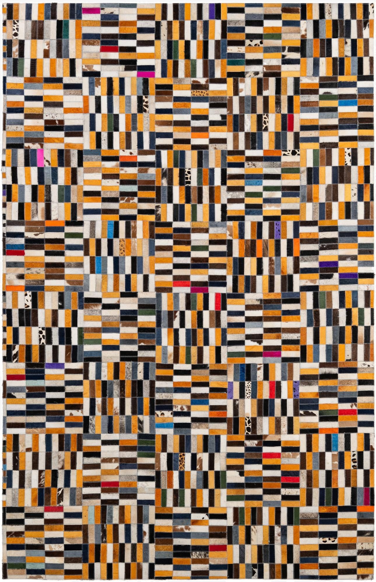  5' x 7' 10 Cowhide - Patchwork Rug