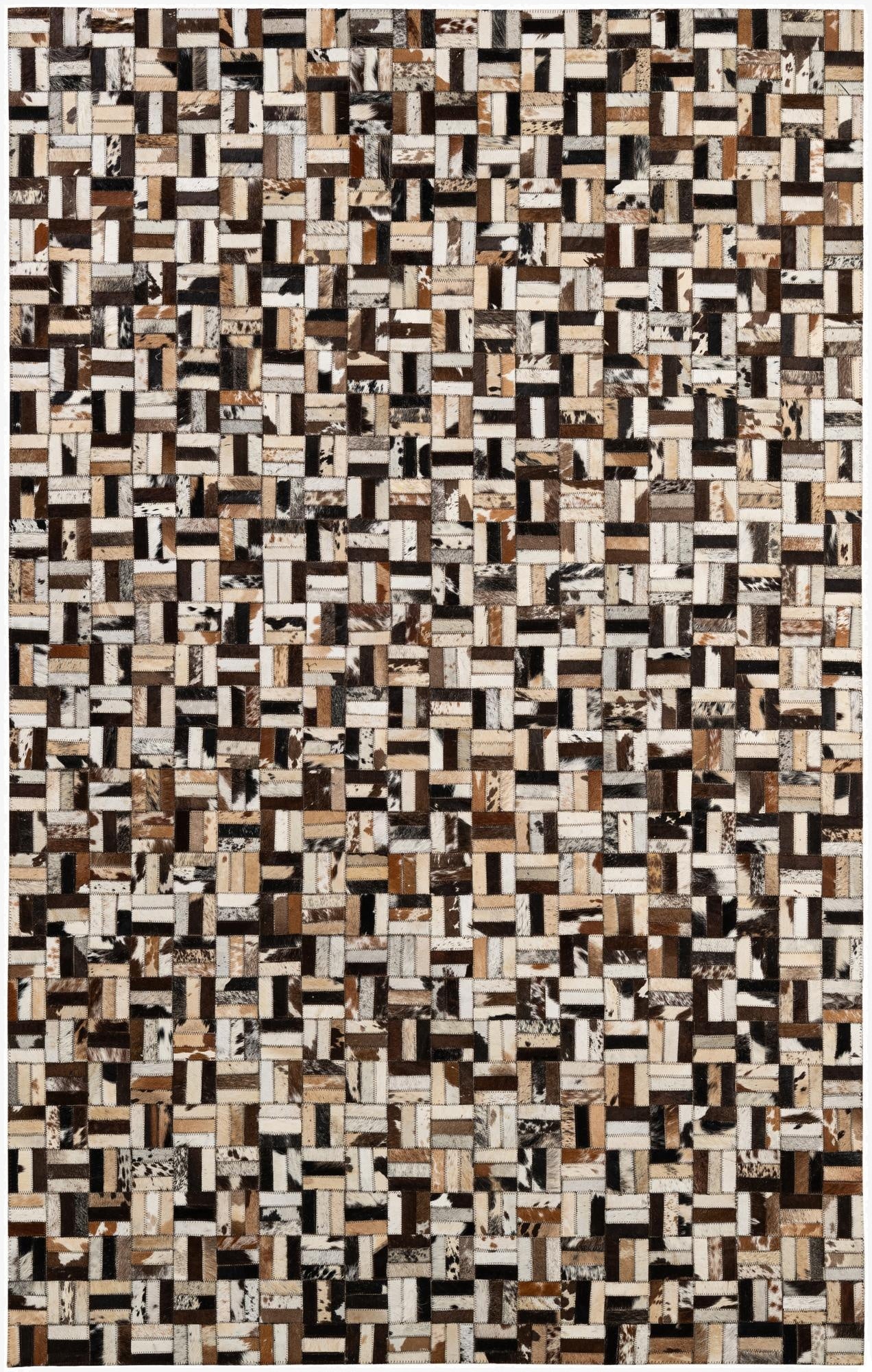  4' 11 x 7' 10 Cowhide - Patchwork Rug