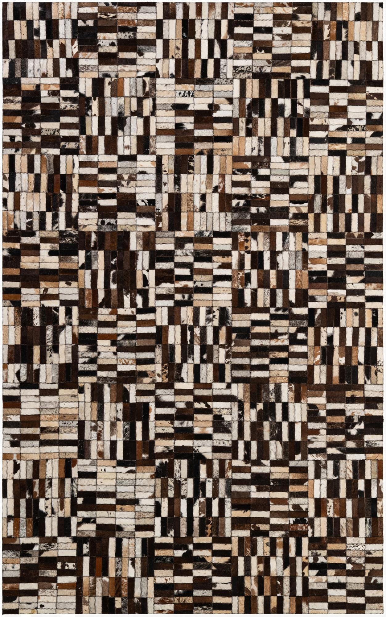  5' x 7' 10 Cowhide - Patchwork Rug