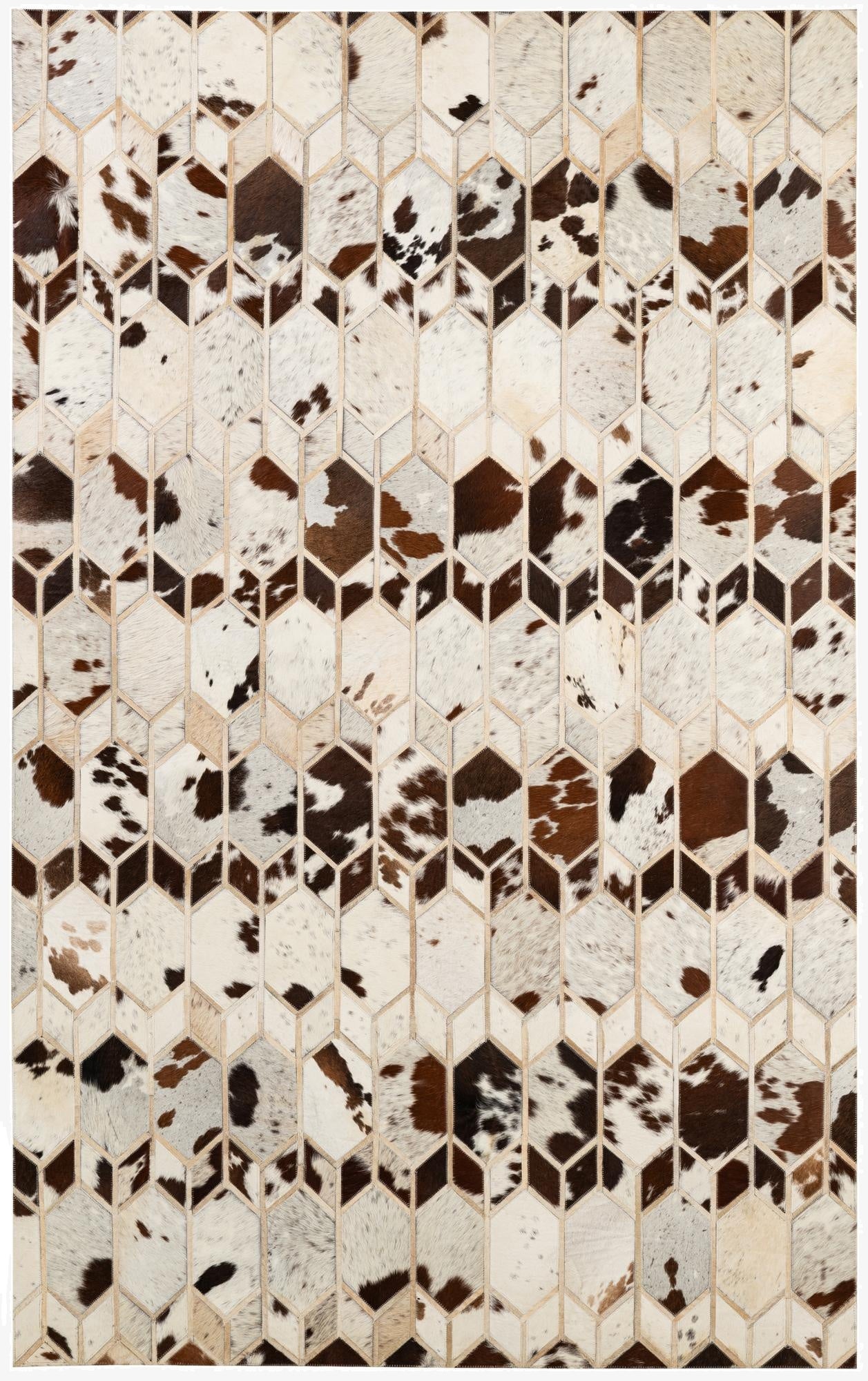  5' x 8' 2 Cowhide - Patchwork Rug