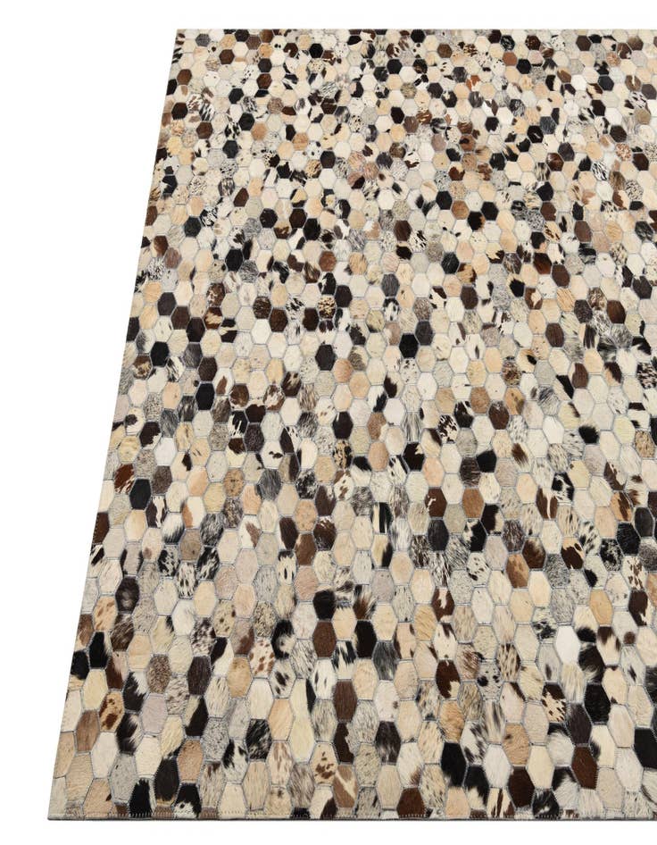 Detail image of  5' 1 x 8' Cowhide Leather Rug