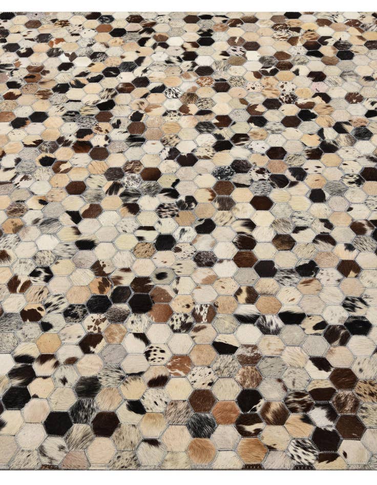 Detail image of  5' 1 x 8' Cowhide Leather Rug