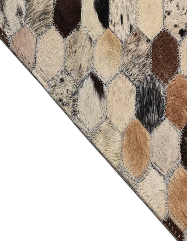 Detail image of  5' 1 x 8' Cowhide Leather Rug