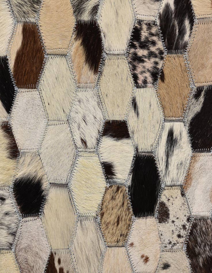 Detail image of  5' 1 x 8' Cowhide Leather Rug