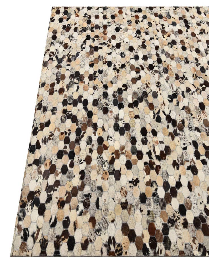 Detail image of  5' 2 x 8' Cowhide Leather Rug