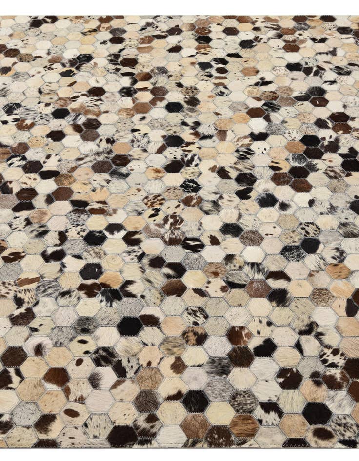 Detail image of  5' 1 x 7' 10 Cowhide Leather Rug