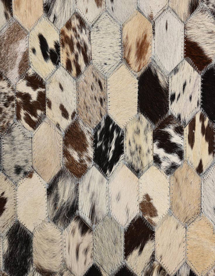 Detail image of  5' 1 x 7' 10 Cowhide Leather Rug