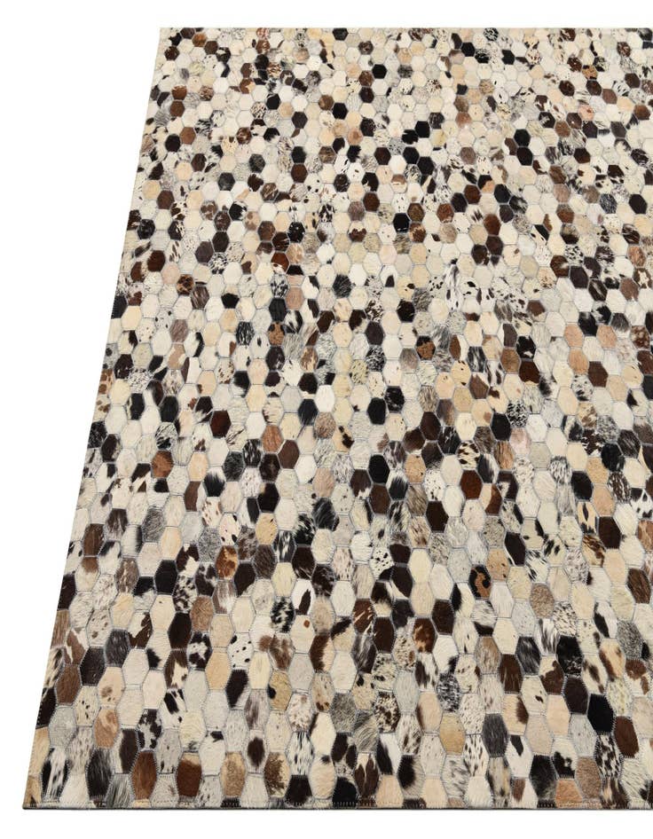 Detail image of  5' 1 x 8' Cowhide Leather Rug