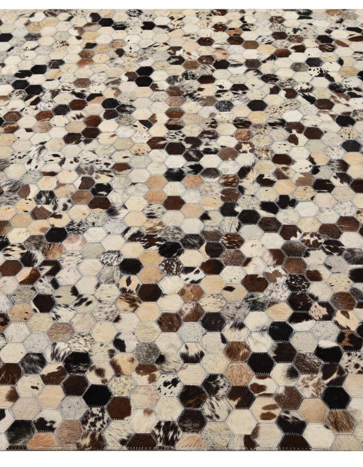 Detail image of  5' 1 x 8' Cowhide Leather Rug