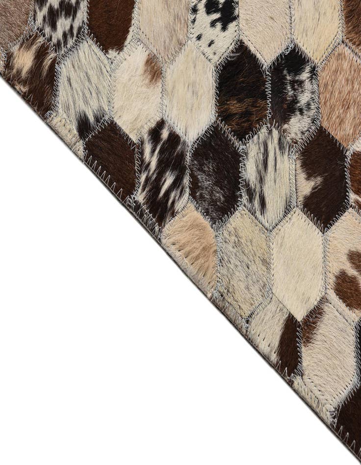 Detail image of  5' 1 x 8' Cowhide Leather Rug