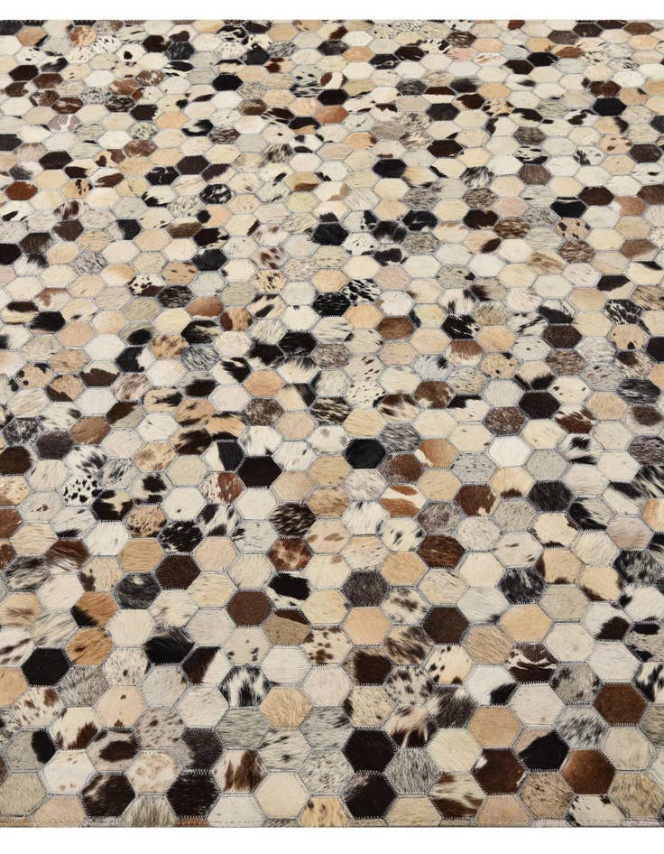 Detail image of  5' 1 x 8' Cowhide Leather Rug