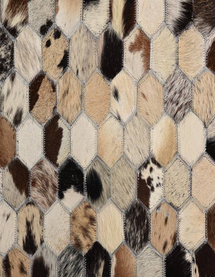 Detail image of  5' 1 x 8' Cowhide Leather Rug