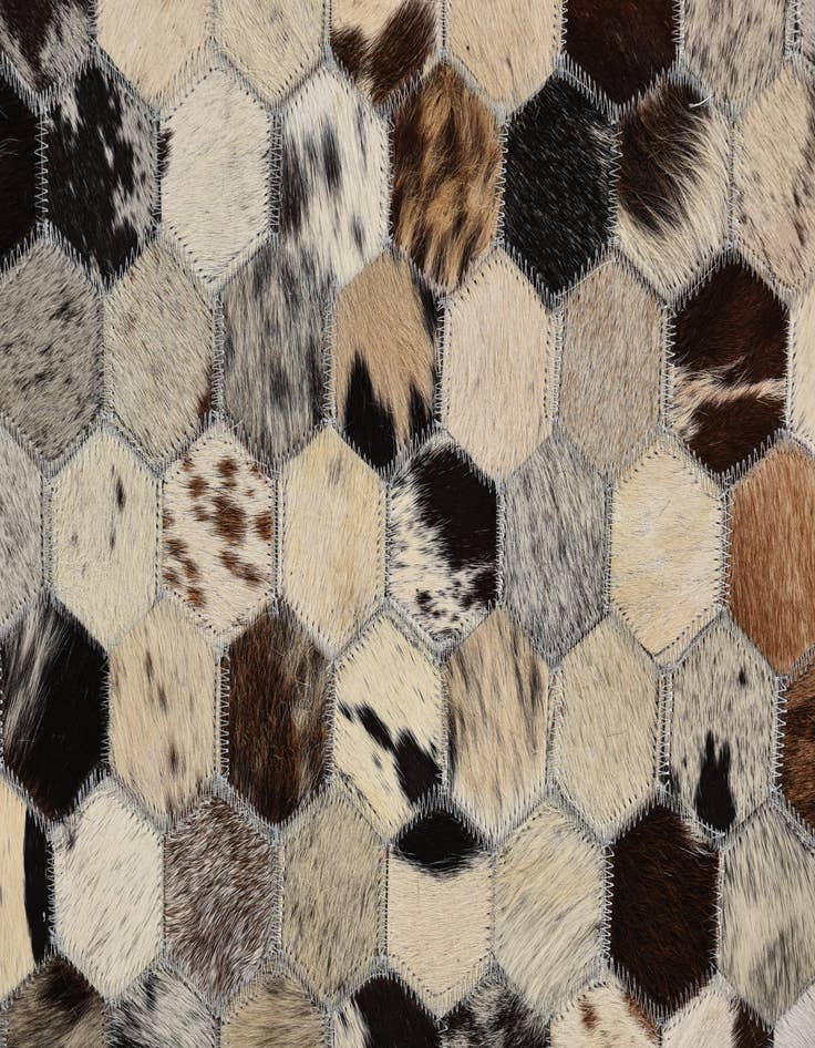 Detail image of  5' 1 x 8' Cowhide Leather Rug