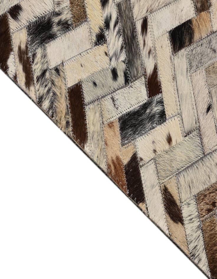 Detail image of  5' 1 x 7' 7 Cowhide Leather Rug