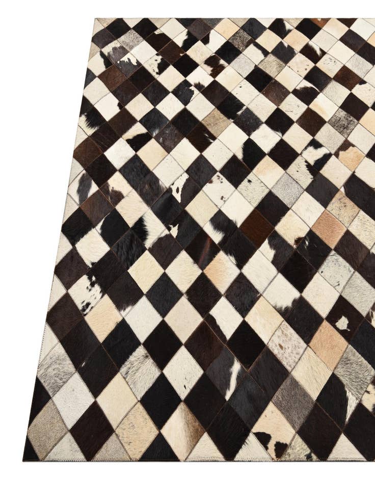 Detail image of  4' 8 x 6' 8 Cowhide Leather Rug