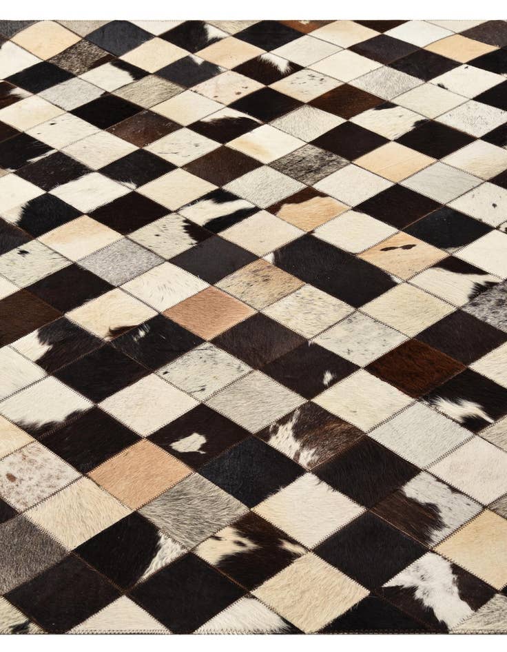 Detail image of  4' 8 x 6' 8 Cowhide Leather Rug