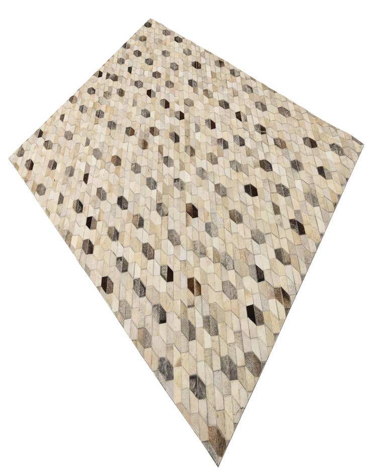 Detail image of  4' 8 x 6' 6 Cowhide Leather Rug