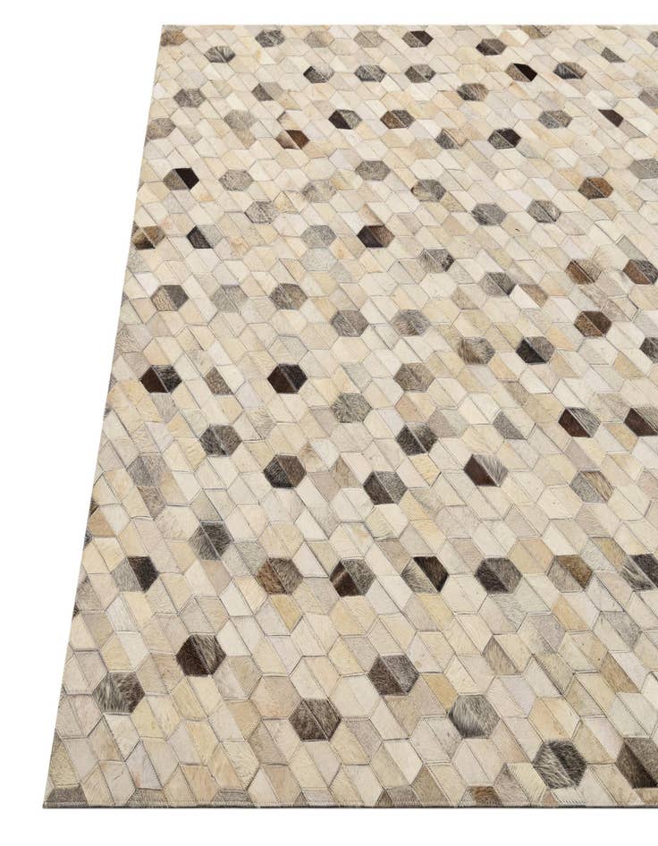 Detail image of  4' 8 x 6' 6 Cowhide Leather Rug