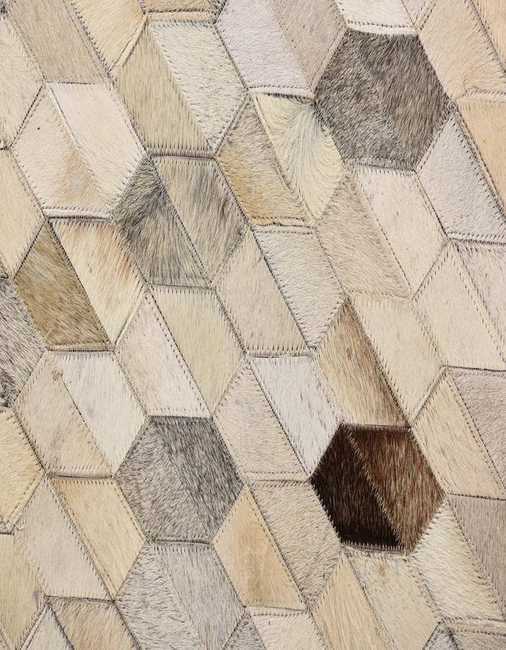 Detail image of  4' 8 x 6' 6 Cowhide Leather Rug