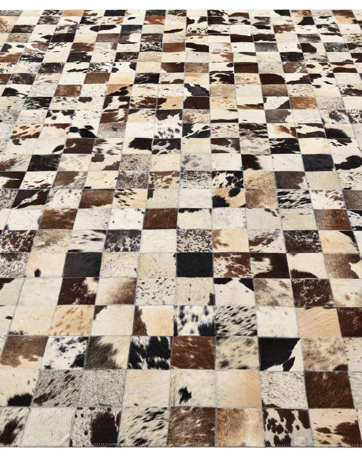 Detail image of  7' 10 x 9' 9 Cowhide Leather Rug