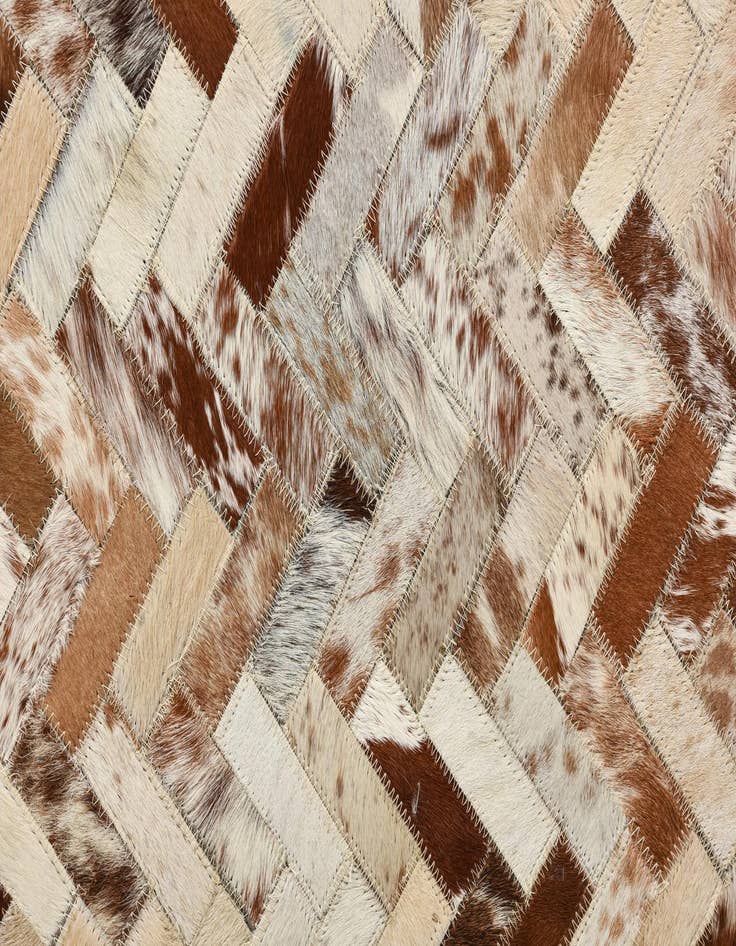 Detail image of  8' 1 x 9' 10 Cowhide Leather Rug
