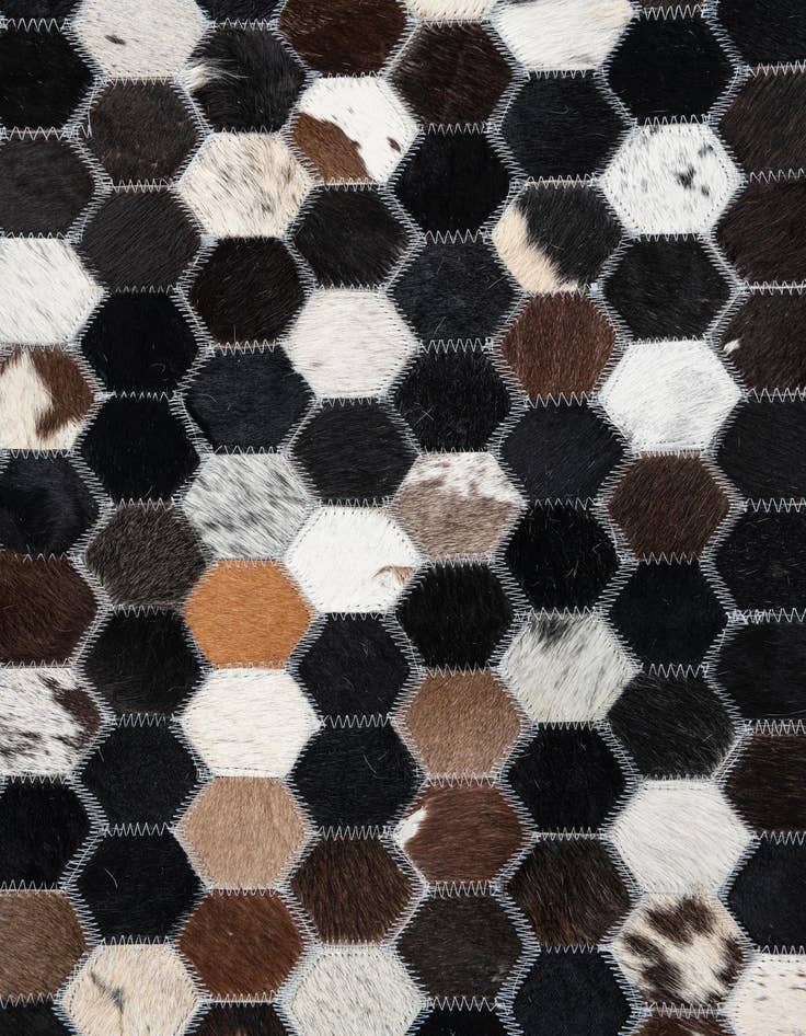 Detail image of  5' 1 x 8' Cowhide Leather Rug