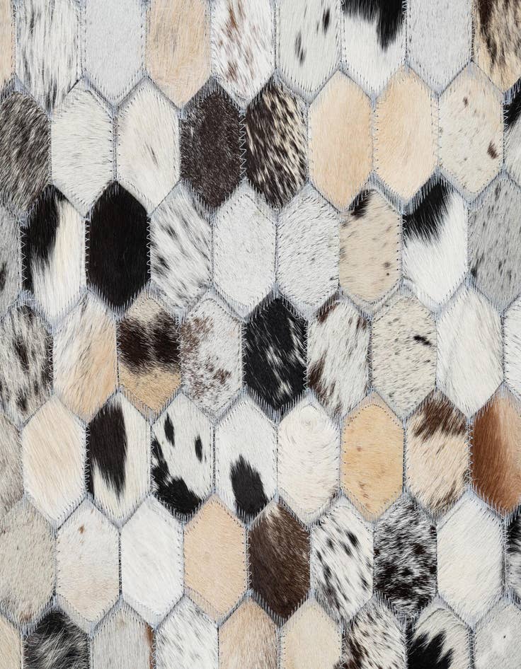 Detail image of  5' 1 x 8' Cowhide Leather Rug