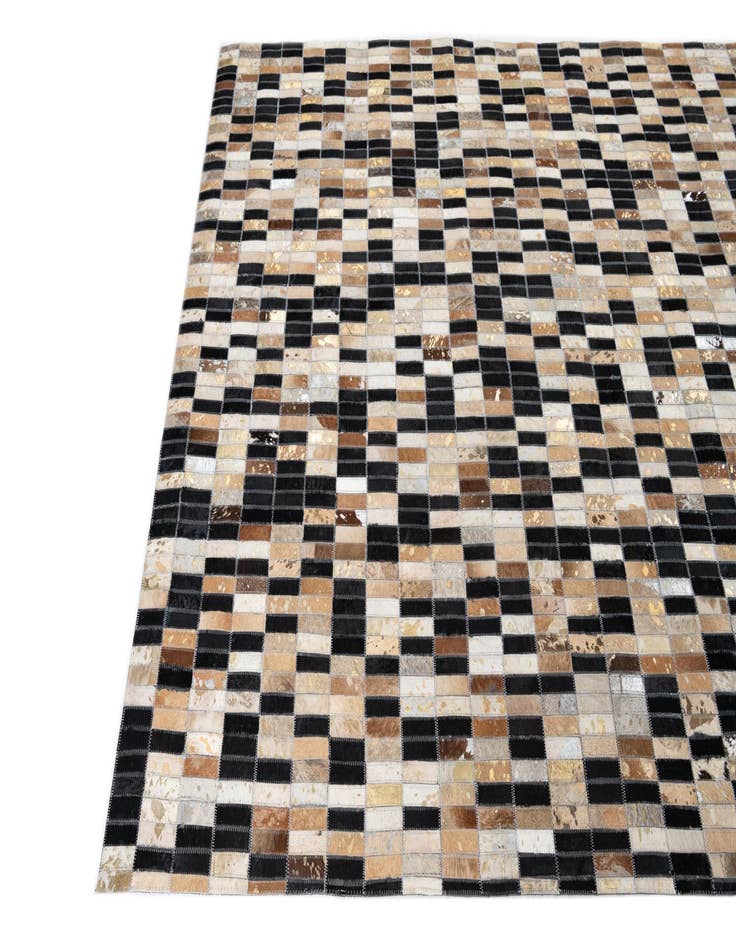 Detail image of  5' 1 x 7' 7 Cowhide Leather Rug