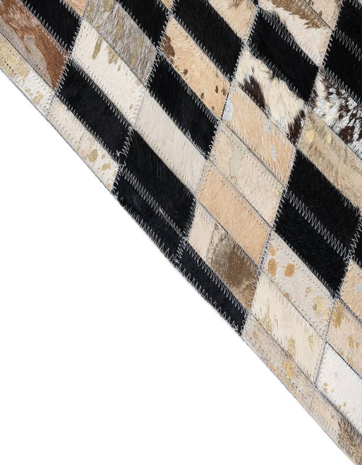 Detail image of  5' 1 x 7' 7 Cowhide Leather Rug