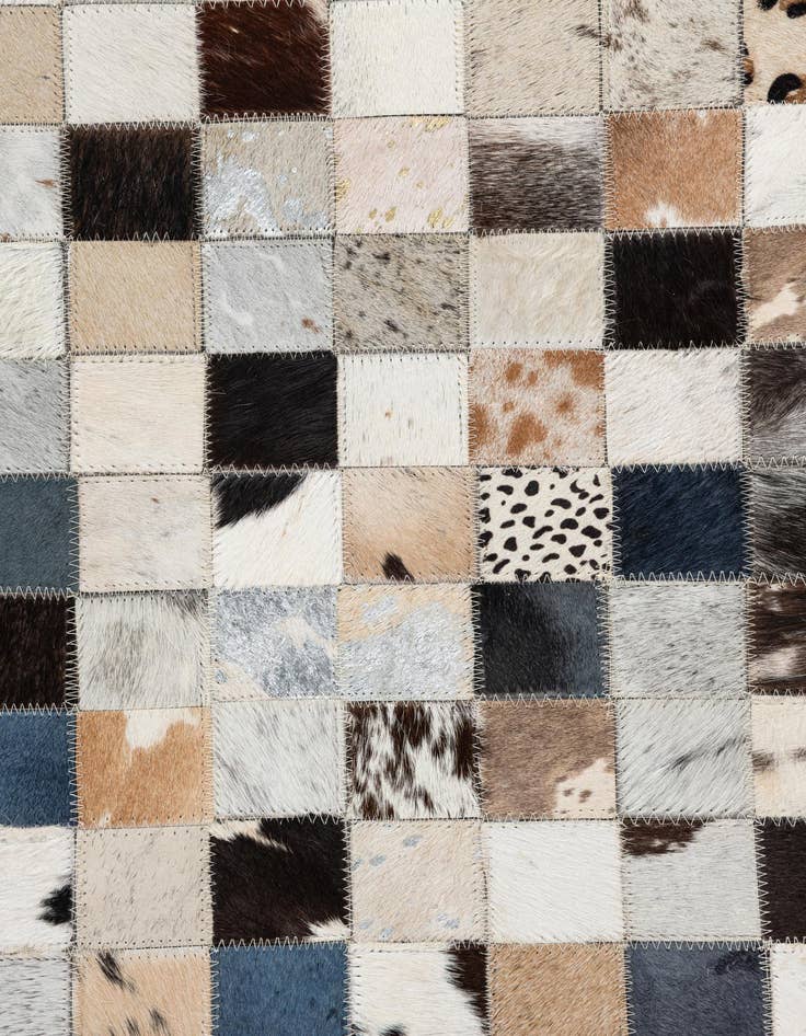 Detail image of  5' 1 x 8' Cowhide Leather Rug