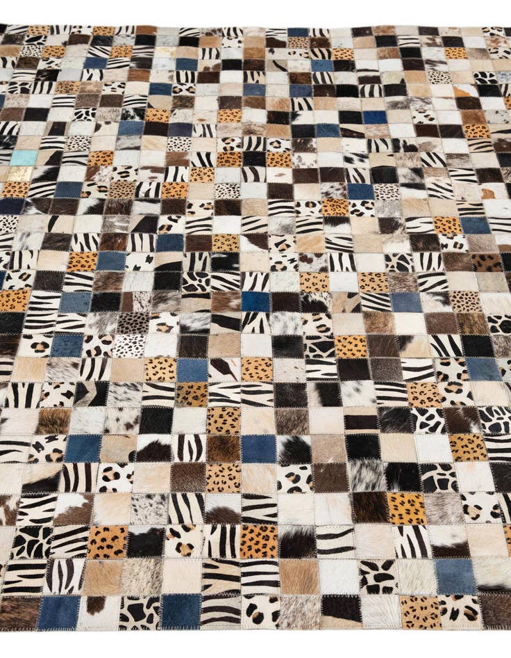 Detail image of  5' x 7' 10 Cowhide Leather Rug