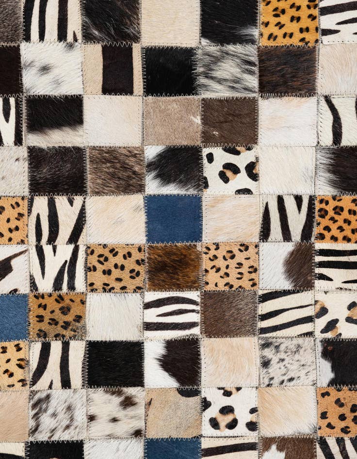 Detail image of  5' x 7' 10 Cowhide Leather Rug