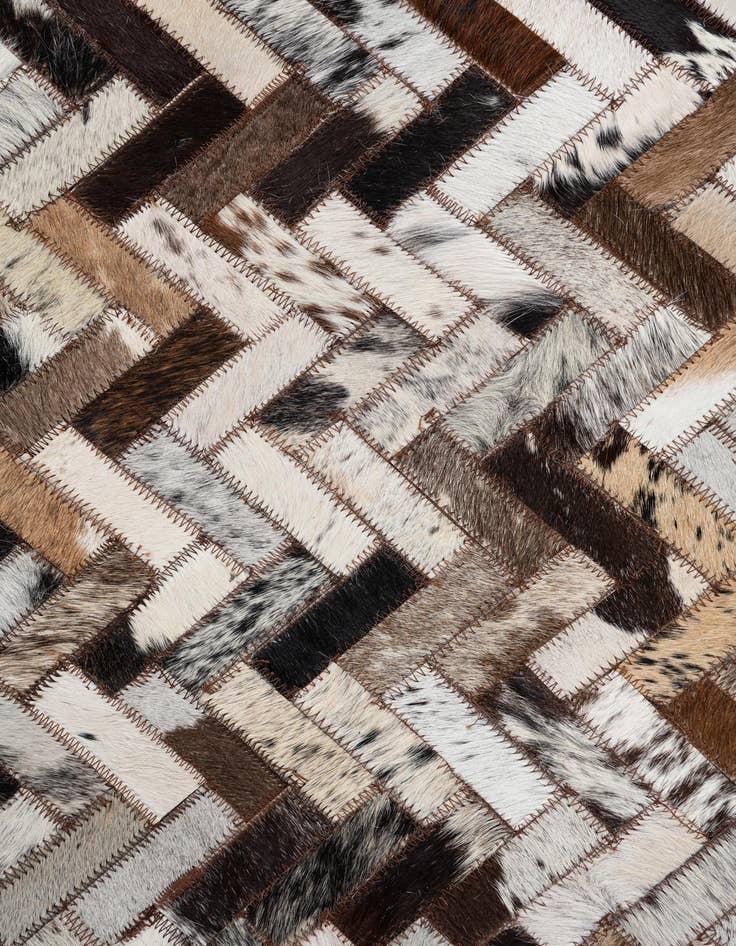 Detail image of  5' x 7' 10 Cowhide Leather Rug