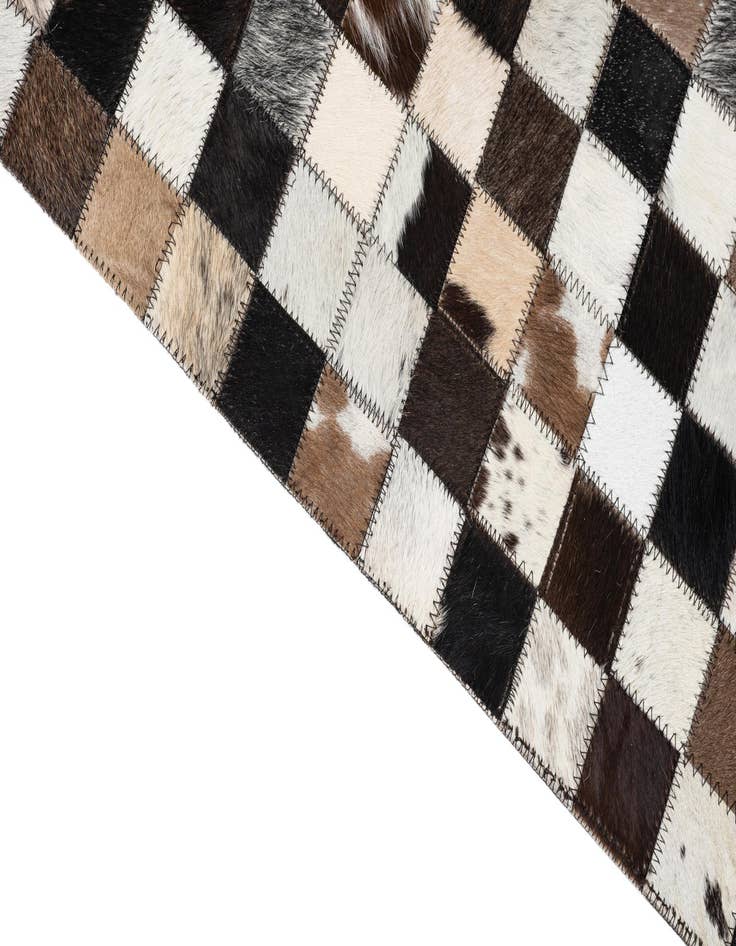 Detail image of  5' 2 x 8' 2 Cowhide Leather Rug