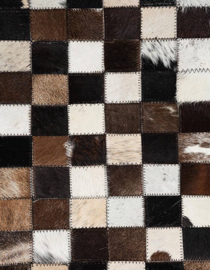 Detail image of  5' 2 x 8' 2 Cowhide Leather Rug