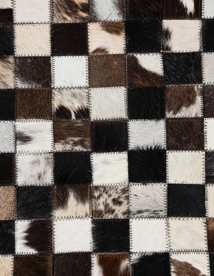Detail image of  5' 2 x 8' 2 Cowhide Leather Rug