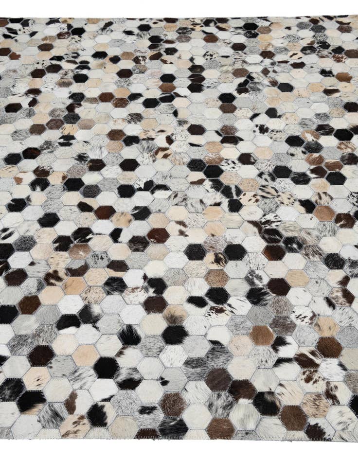 Detail image of  5' 3 x 8' 2 Cowhide Leather Rug