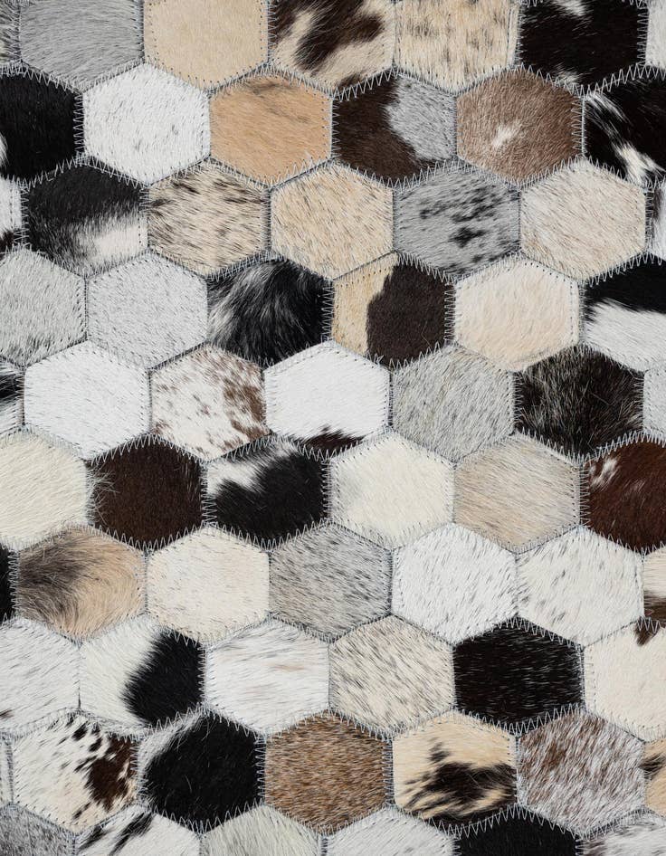 Detail image of  5' 3 x 8' 2 Cowhide Leather Rug
