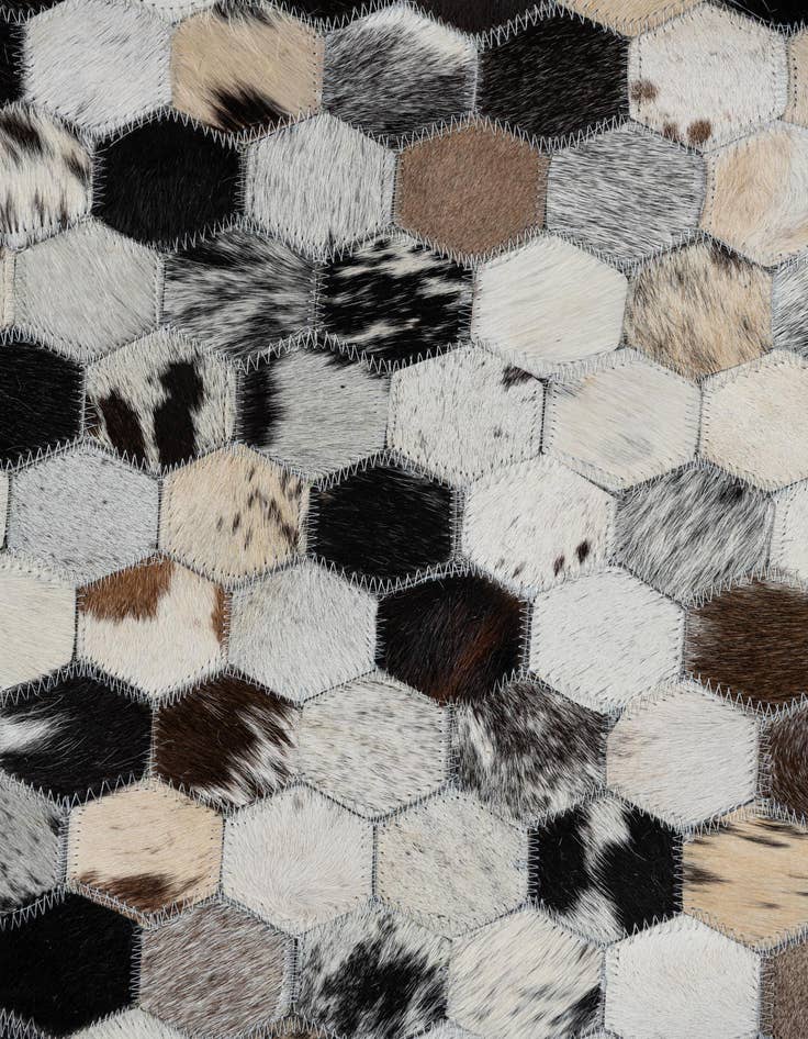 Detail image of  5' 3 x 8' 2 Cowhide Leather Rug