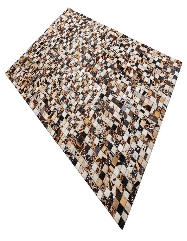 Detail image of  5' 2 x 8' 1 Cowhide Leather Rug