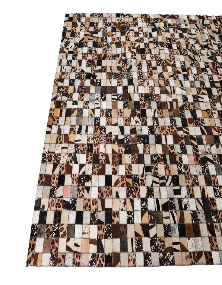 Detail image of  5' 2 x 8' 1 Cowhide Leather Rug